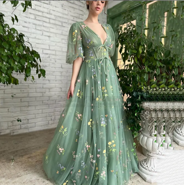 Charming Senior Green Bridesmaid Prom Dresses,Elegant Party Dress,Fairy Evening Gowns,Graduation Gowns,Wedding Party Dresses,Gifts for her