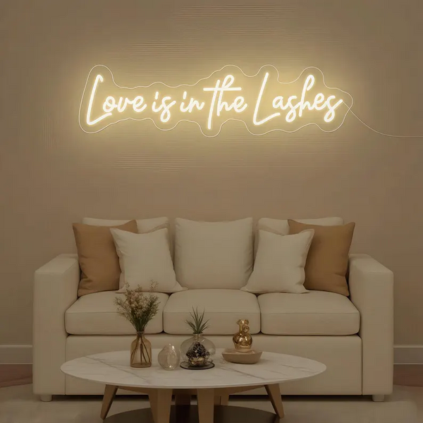 Love is in the Lashes Neon Sign, Beauty Salon Decor