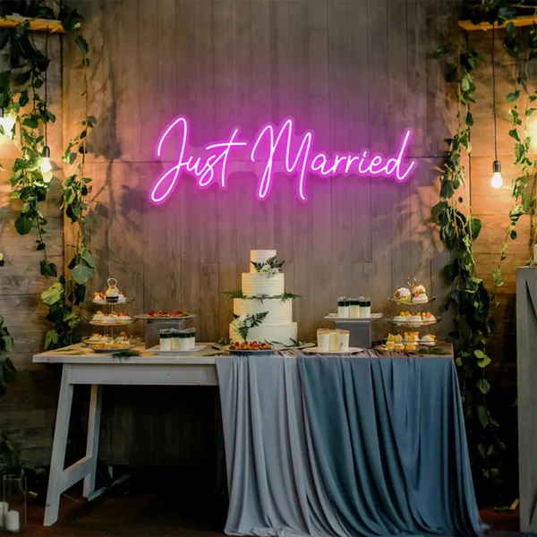 Just Married Neon Sign Wedding Wedding LED Neon Sign