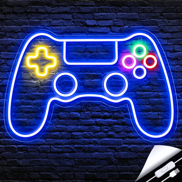 Game Controller Neon Sign for Gamer Room Decor,LED Game Neon Sign,Best Gamer Gifts for Boys, Kids