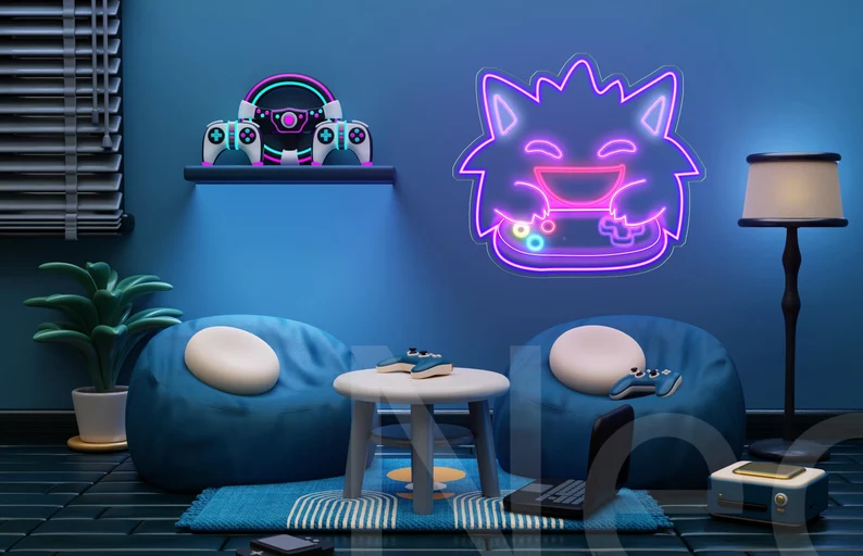 Neon Sign Bedroom, Pokemon Neon Sign, Wall Decor, Kid's Room Neon Light Signs, Neon Sign Anime Led - Custom Your Neon