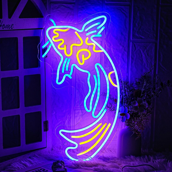 Koi Fish Neon Sign,Fish Neon Signs for Wall Decor,Switch Dimmable Neon Light,Room Decor