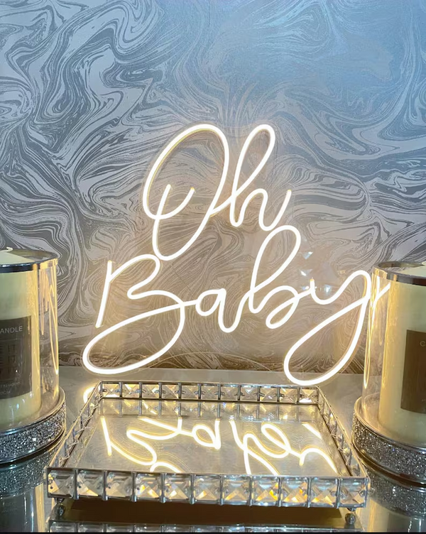 Oh Baby Neon Sign | Custom Wall Decor | Baby Shower Decor | Custom Neon Sign | LED Neon Sign Bedroom Kids Room | Nursery Wall Decor | Gifts - Custom Your Neon