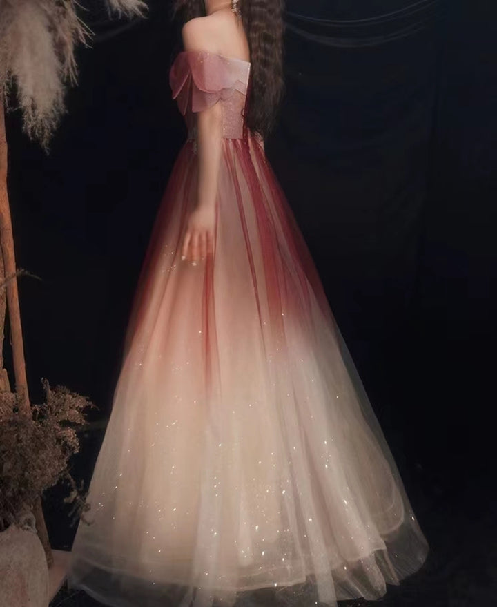 Women Burgundy Sweetheart Prom Dress - Custom Your Neon