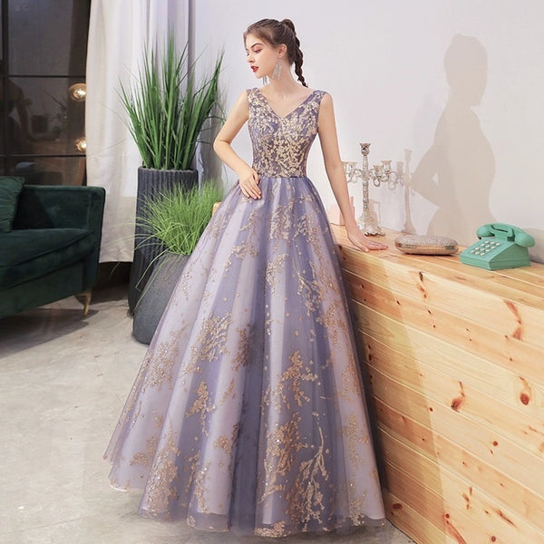 Bust: 86.5 Waist: 70cm Weight: 64kg Net Height: 176.5cm Purple Sequin Tulle Princess Prom, Graduation Dress, Purple Prom Dress, Elegant A Line Party Dress, Long Fairy Prom Gown, Evening Dress