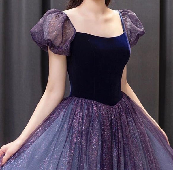 Bust: 79cm Waist: 64cm Weight: 52cm Net height: 171cm Shoe Height: 7cm Purple Princess Tulle Prom Dress, A Line Dress, Graduation Dress, Princess Prom Dress, Long Fairy Prom Gown, Evening Party Ball Gown Dress